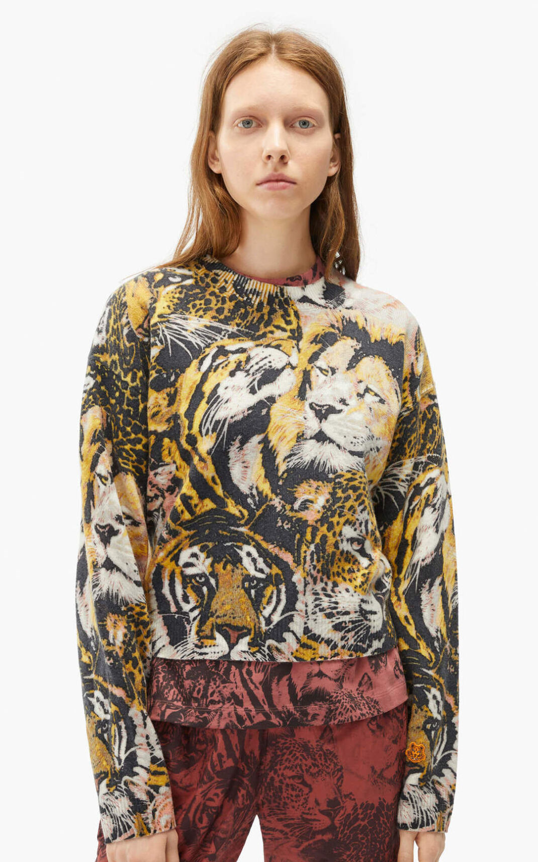 Pull Kenzo Wildtigers wool Femme Multicolore Multicolore | JKQM-13504